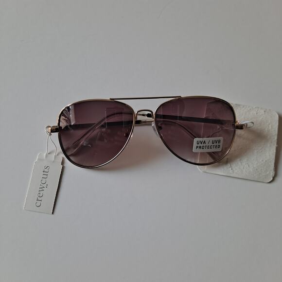 NWT J. Crew Factory Kids Mono Aviator Sunglasses Gold Tone Tinted Lens - Picture 13 of 14